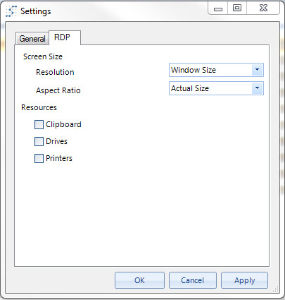 servoyant browser rdp settings